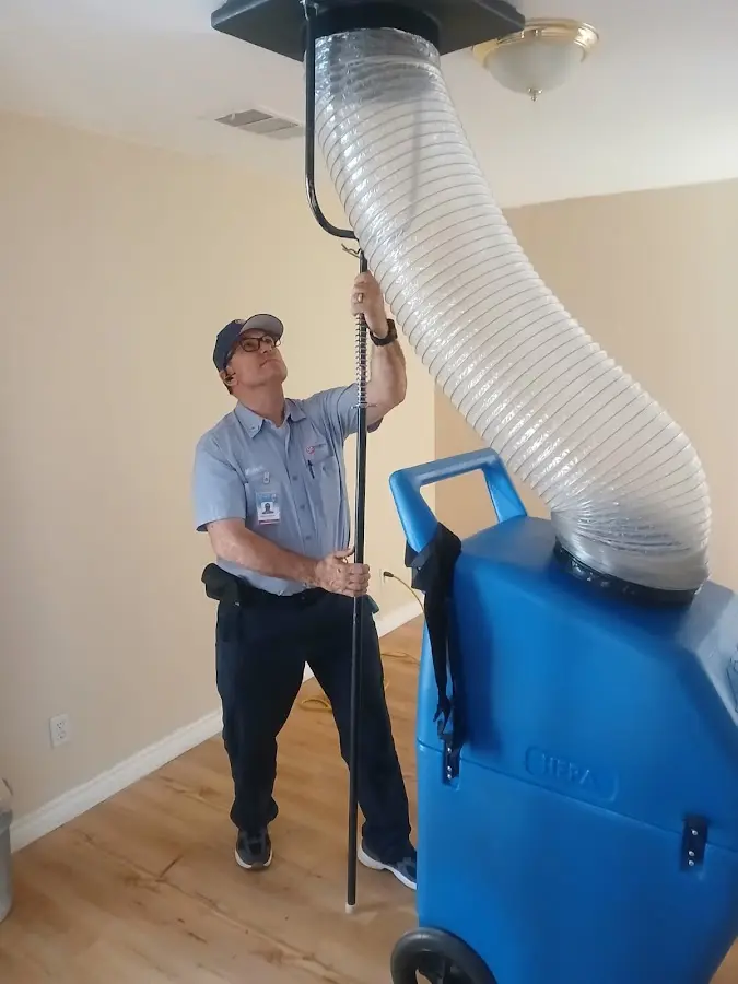 Mini Split Installation technician using HEPA equipment in Thief River Falls
